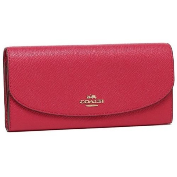 Coach F54009 Women’s Slim Envelope Magenta Wallet - Picture 3 of 8